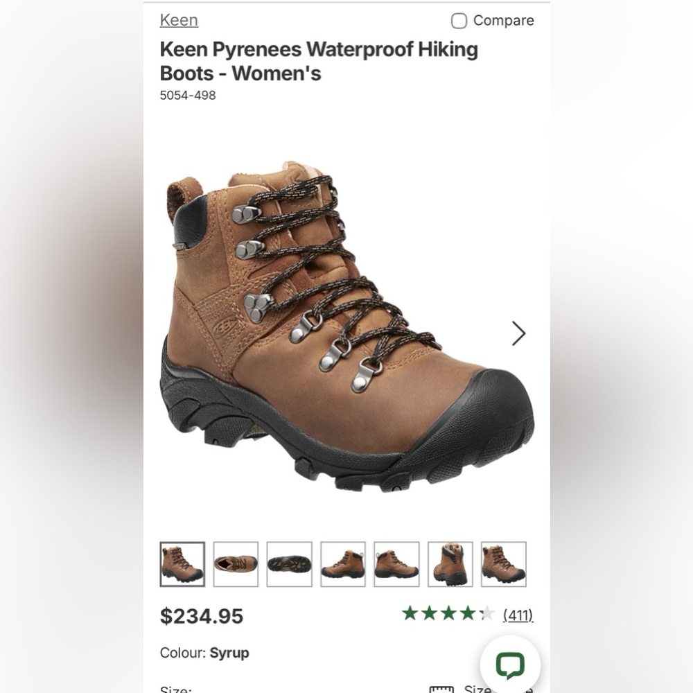 Keen Brown Leather Waterproof Hiking Boot  | Women 7.5